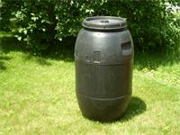 55 gallon plastic barrel with 3/8