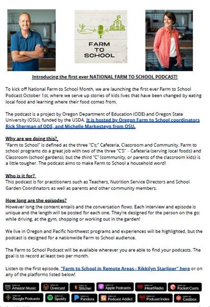 Farm to School Podcast Launch | Growing Together: Open Forum