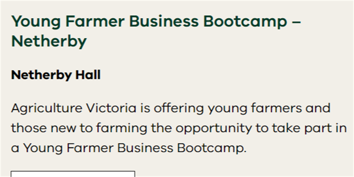 Young Farmer Business Bootcamp Netherby Landcarer