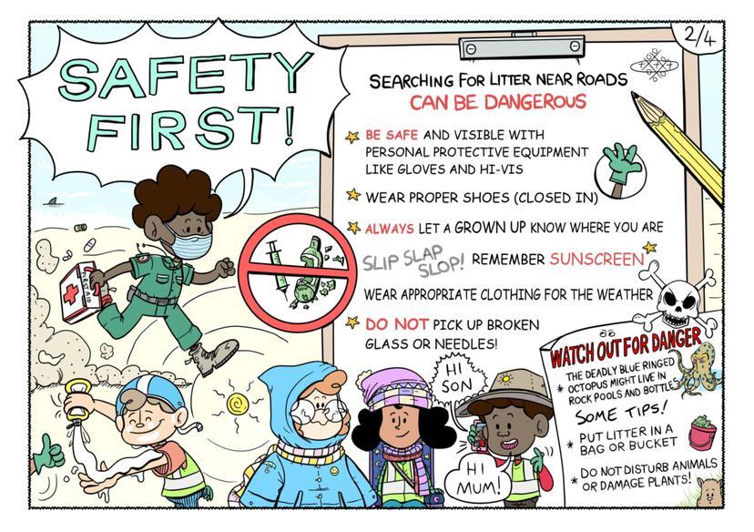 The Little Litter Pickers Guidebook page one. Credit: Supplied: Nathan Vass Viney