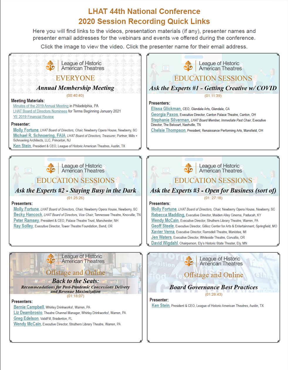 44th National Conference Resources