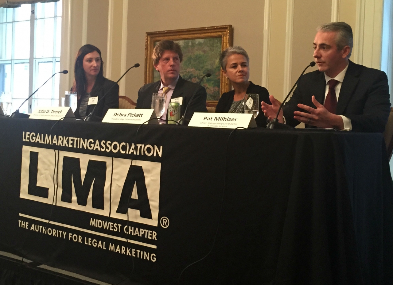 at Milhizer, editor of the Chicago Daily Law Bulletin and Chicago Lawyer, and the other panelists discussed the importance of building relationships with reporters at LMA – Midwest’s August 20 event, “The Art of Getting Noticed.” 