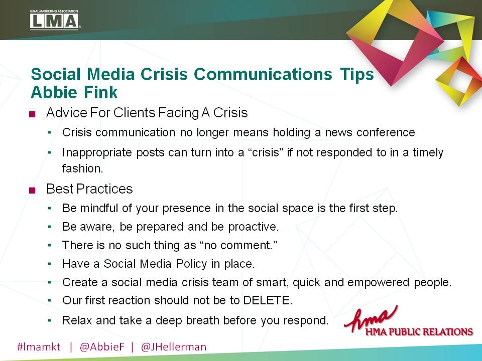 Abbie Fink's Suggestions For Social Media Crisis Communications