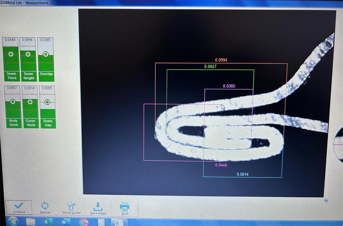 width measurement adjusted to the ideal position 