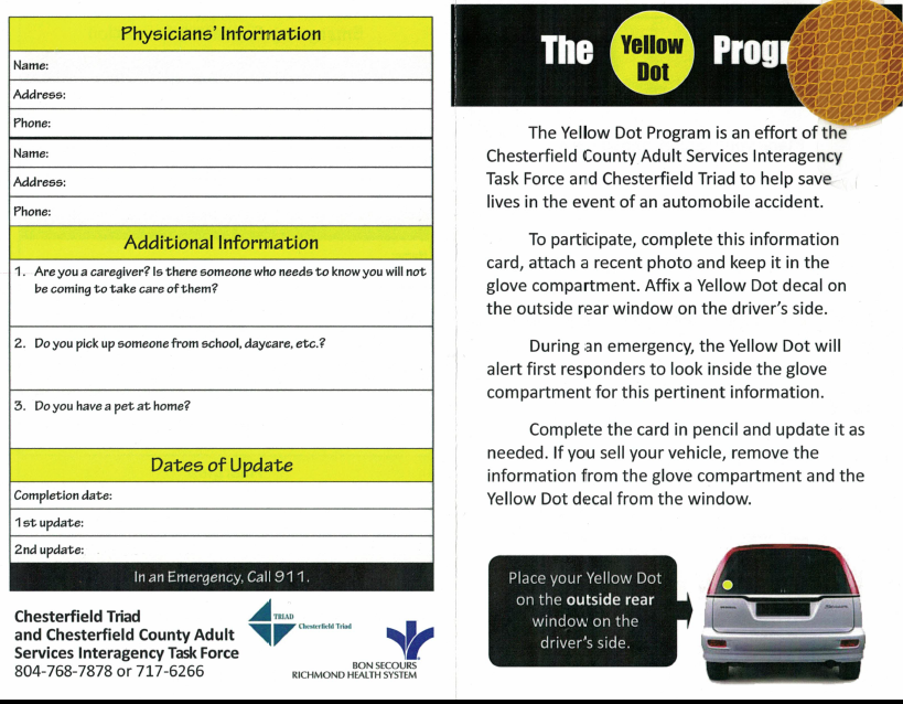 The Yellow Dot ProgramChesterfield County Virginia Mended Hearts