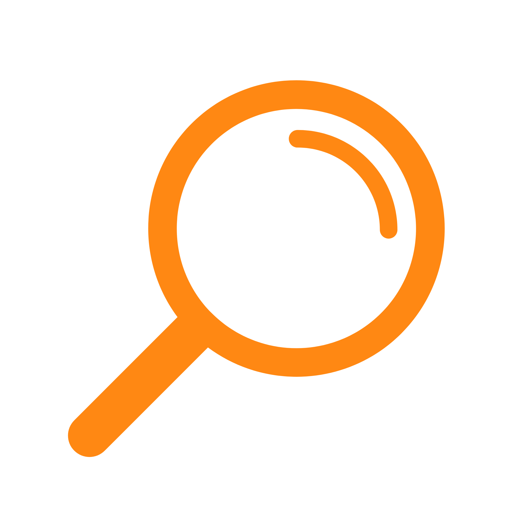 Orange magnifying glass icon