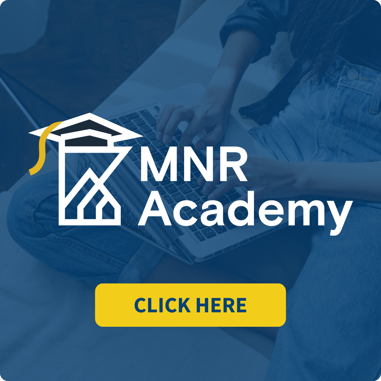 Photo featuring the MNR Academy logo with language that says "click here"