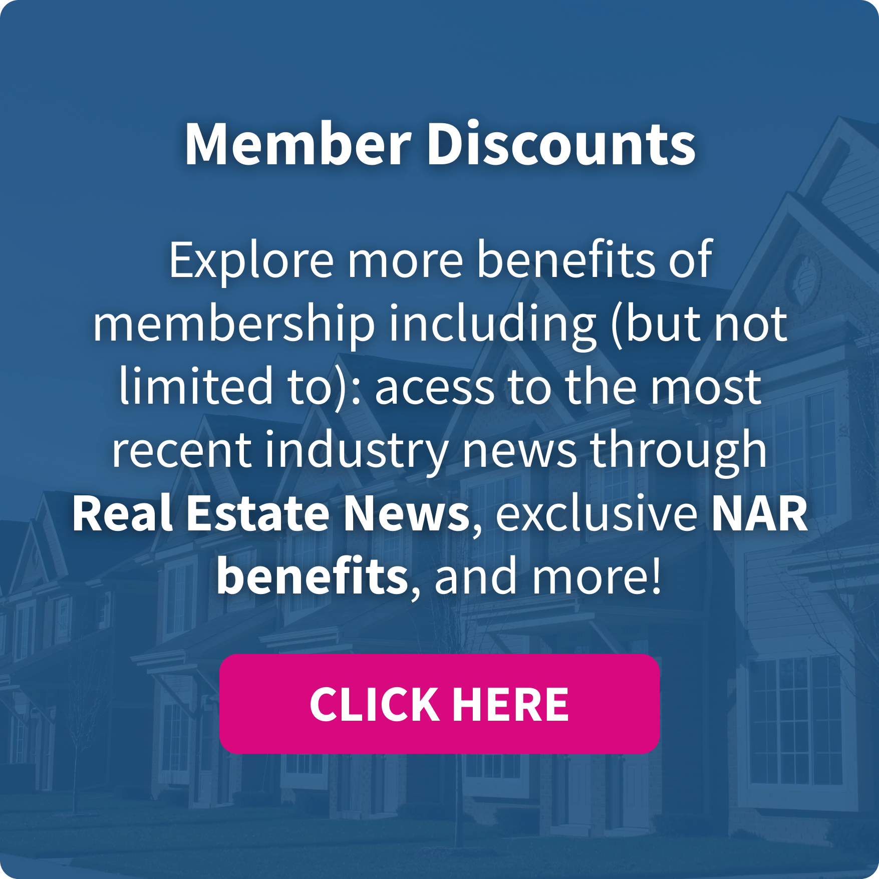 Photo featuring the Member Benefits language and a pink button with white text