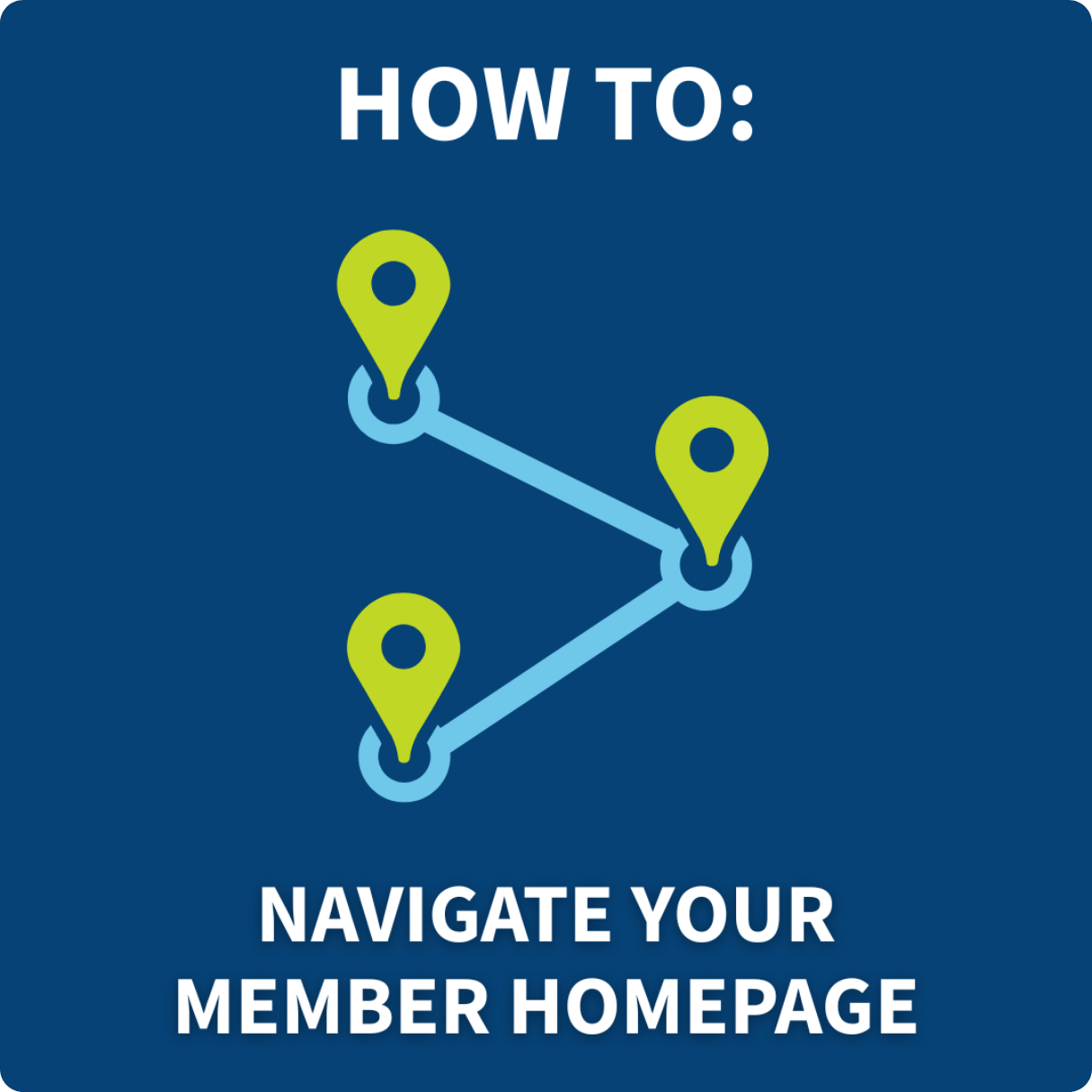Photo featuring a map diagram and the language "how to: navigate your member homepage"