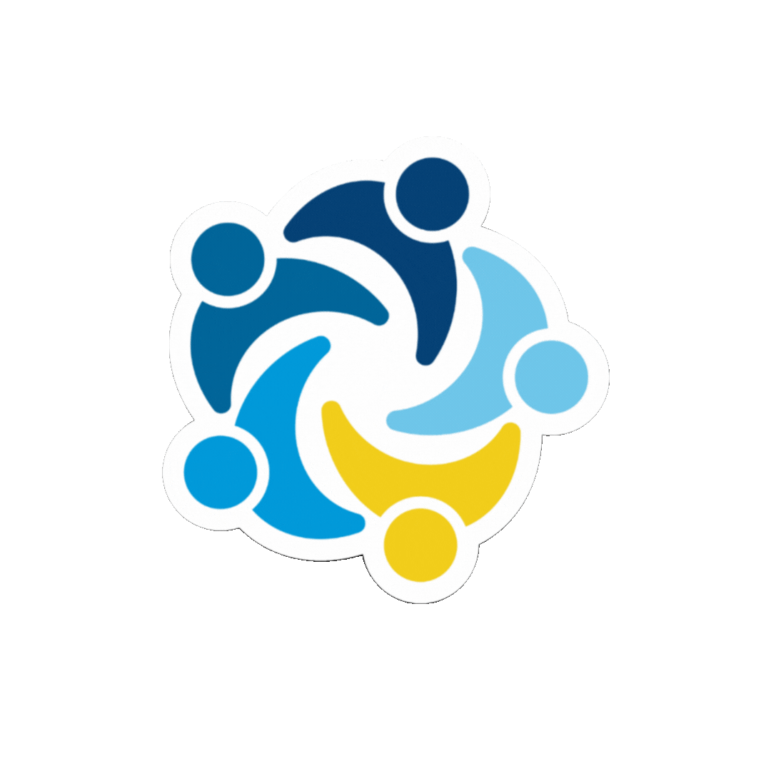 Moving gif of colorful people hugging