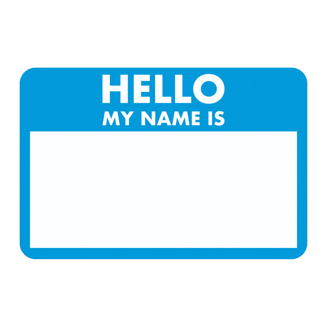 A blue name tag gif that reads "Coming soon!"