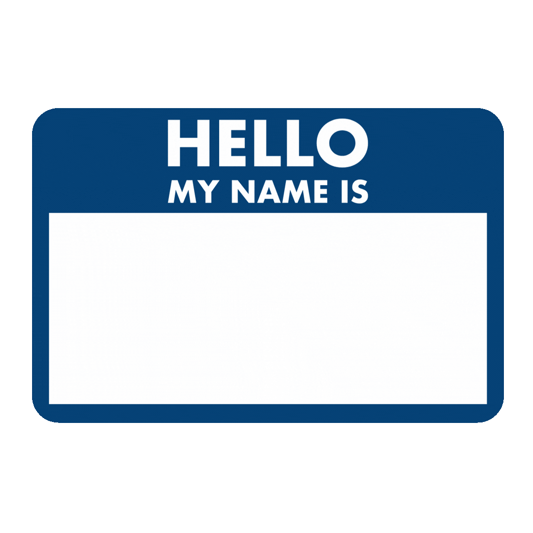 A dark blue name tag gif that reads "Coming soon!"