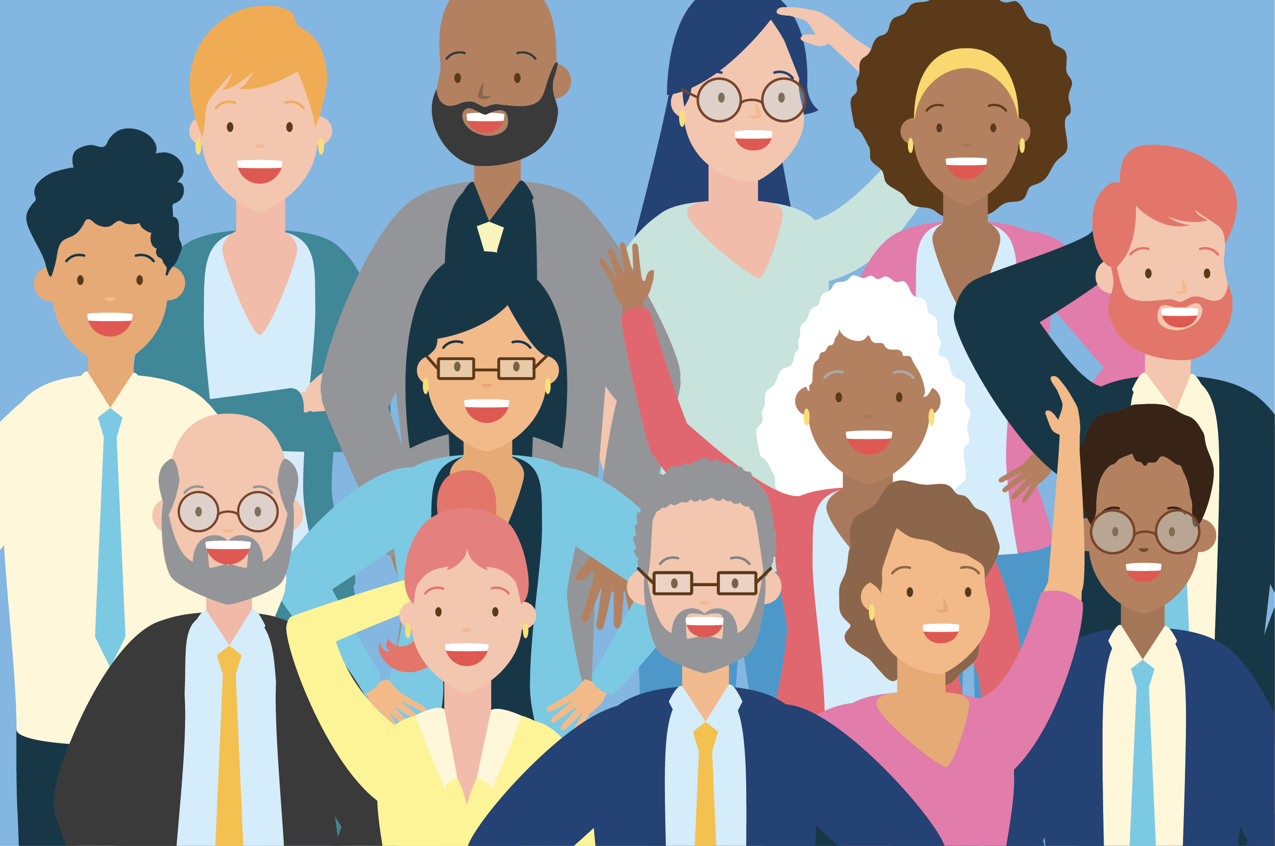 illustration of a diverse group of people