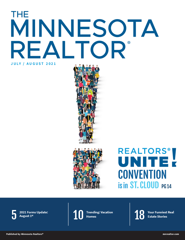 july august newsletter cover Minnesota Realtor Cover