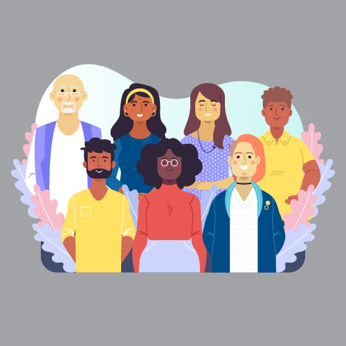 illustration of a diverse group of people