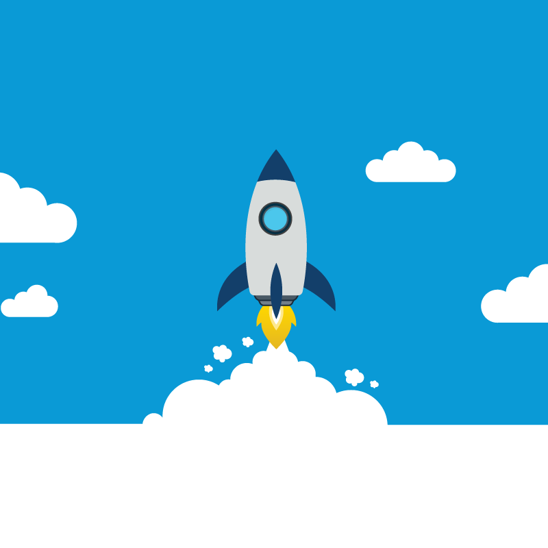 illustration of a rocket blasting off