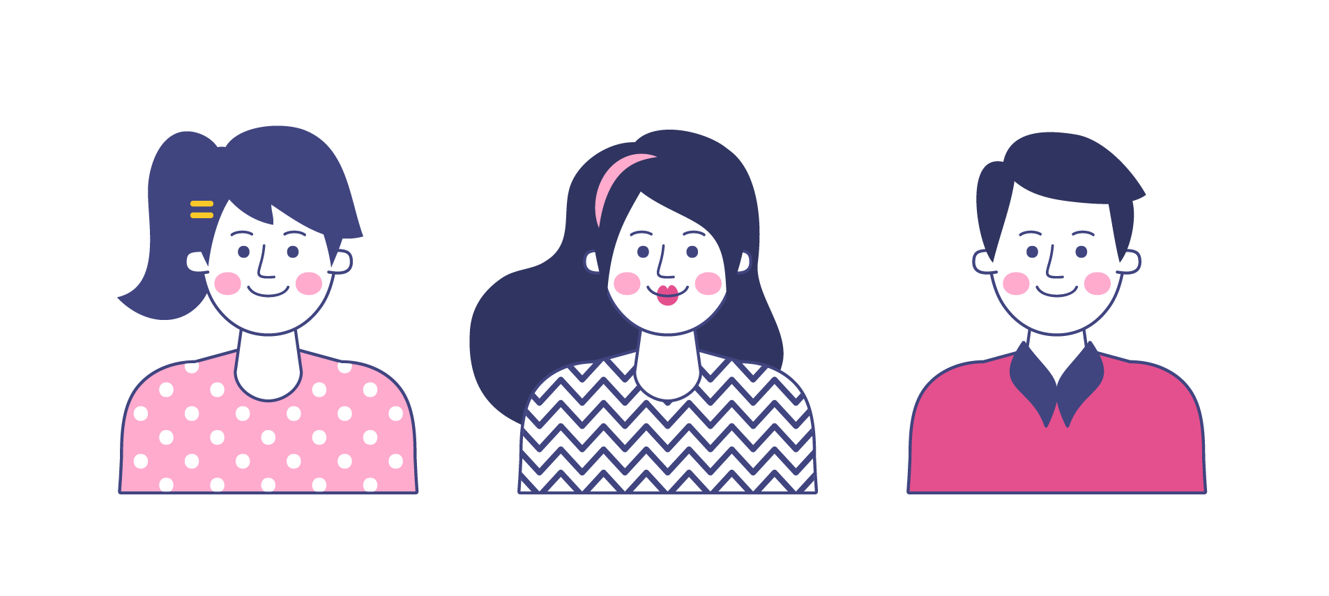 illustration of 3 headshots