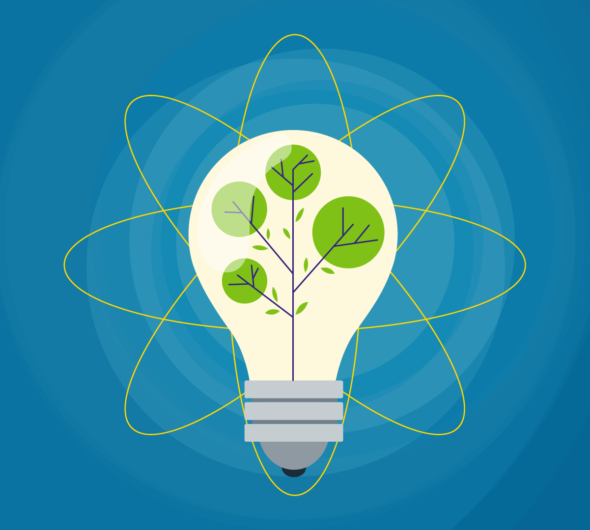 illustration of a light bulb with a plant in it