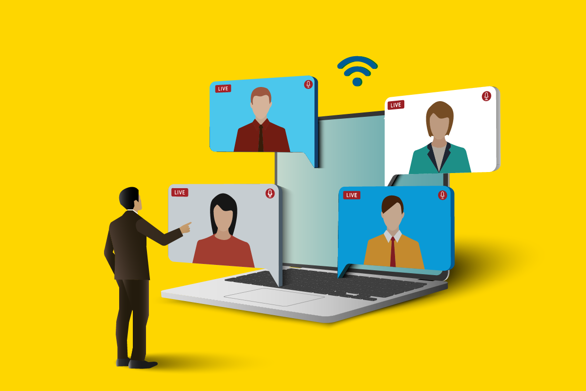 illustration of an online meeting