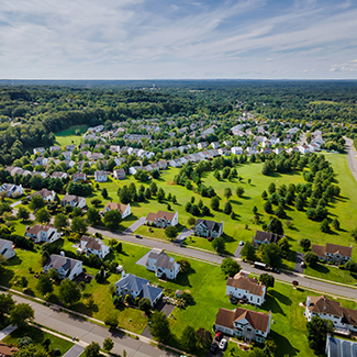aerial view of neighborhood 