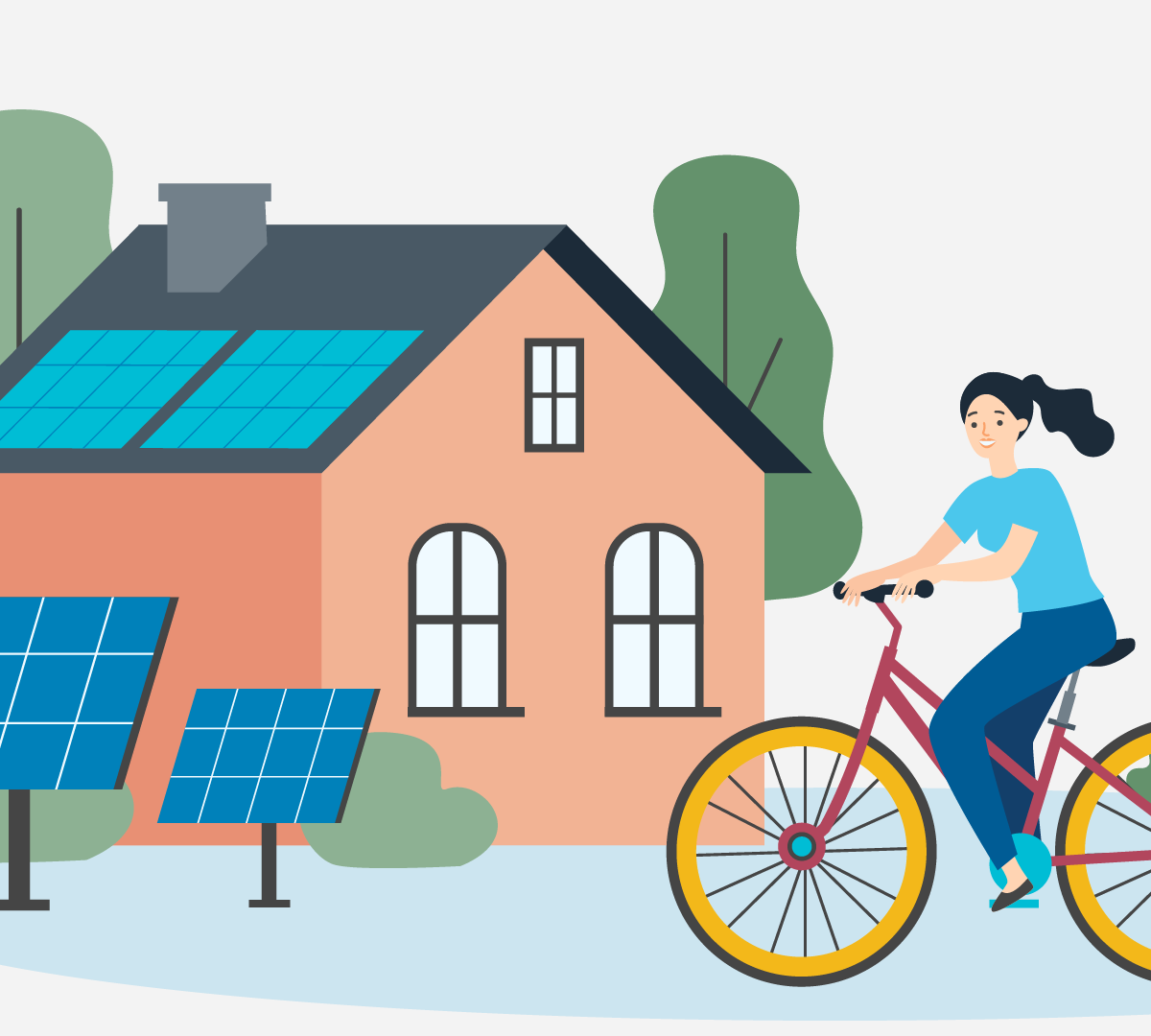 illustration of a house with solar panels