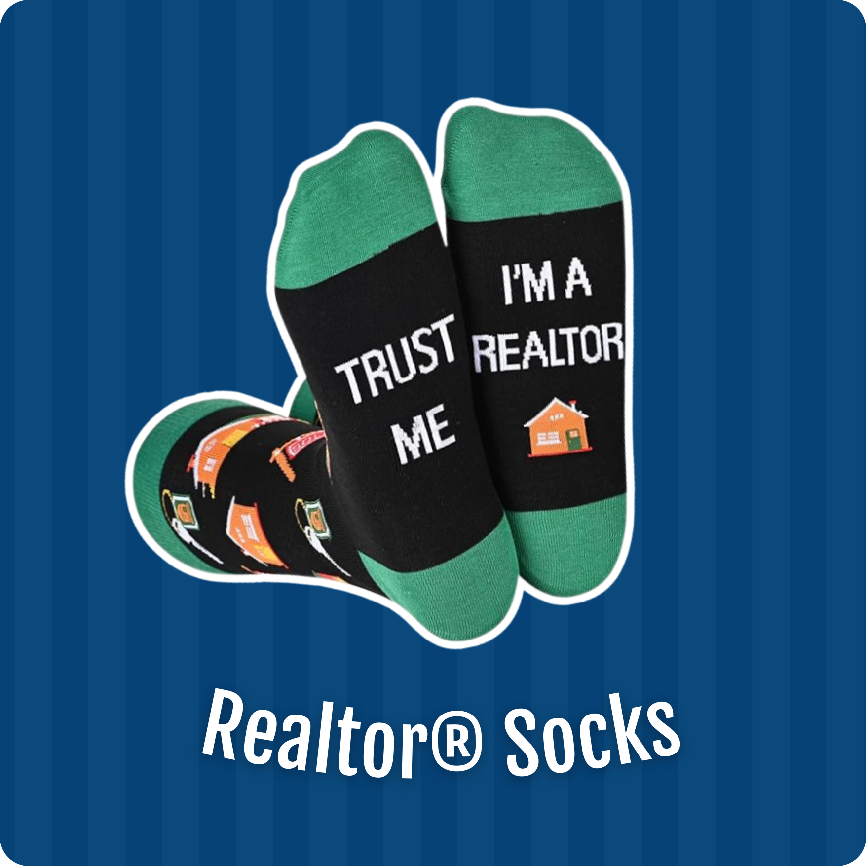 image of black and green socks that say 