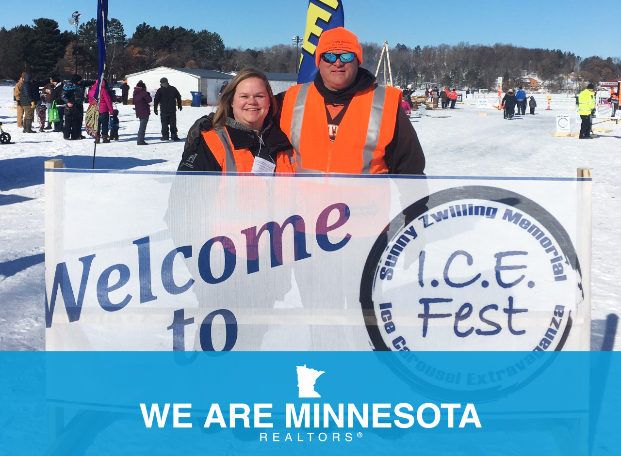 Chuck Zwilling & Becca Ruebemer with I.C.E. Fest Banner