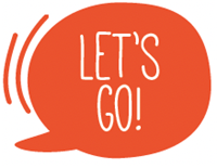 let's go quote bubble with text: Let's Go!