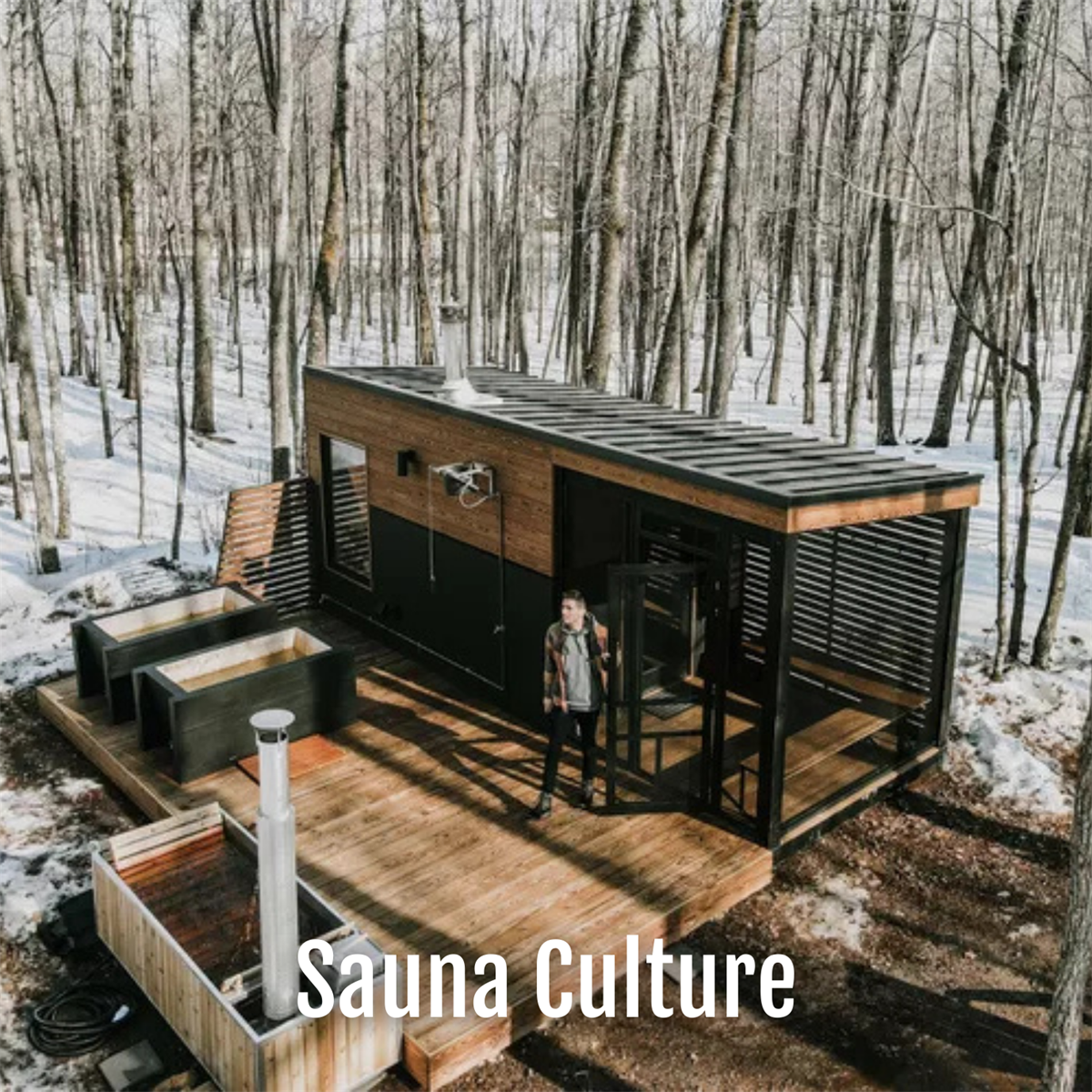 Image of a sauna in the woods in Minnesota