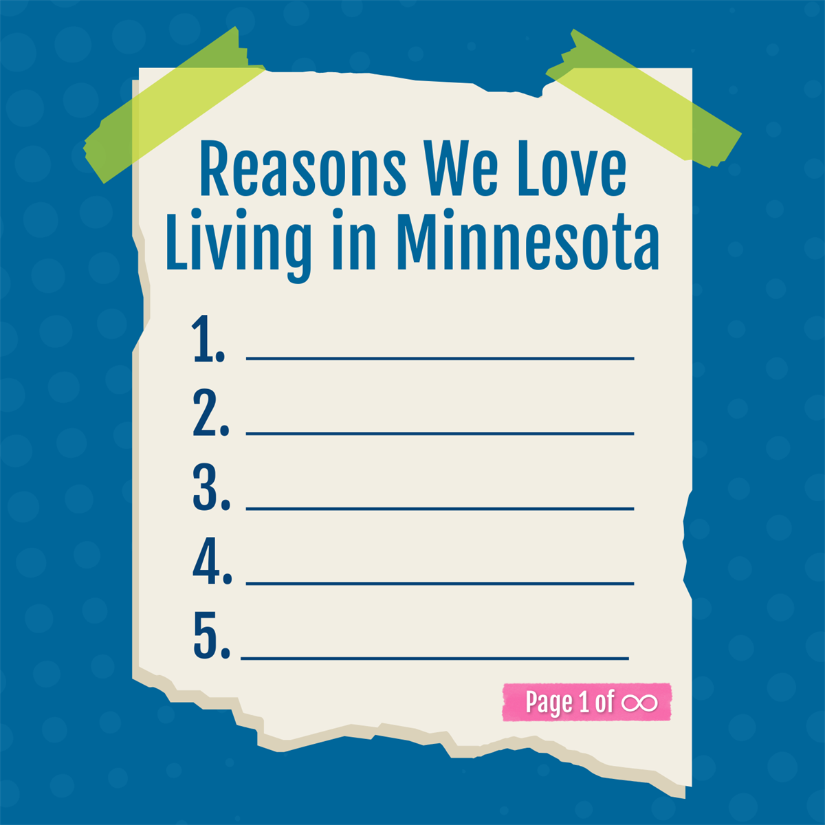 Graphic of a piece of paper with a list of 5 items not yet filled in with the title 