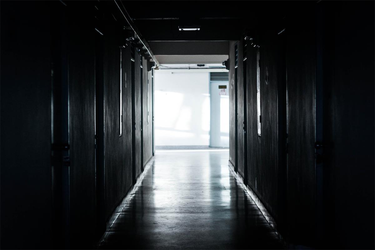 photo of a dark hallway