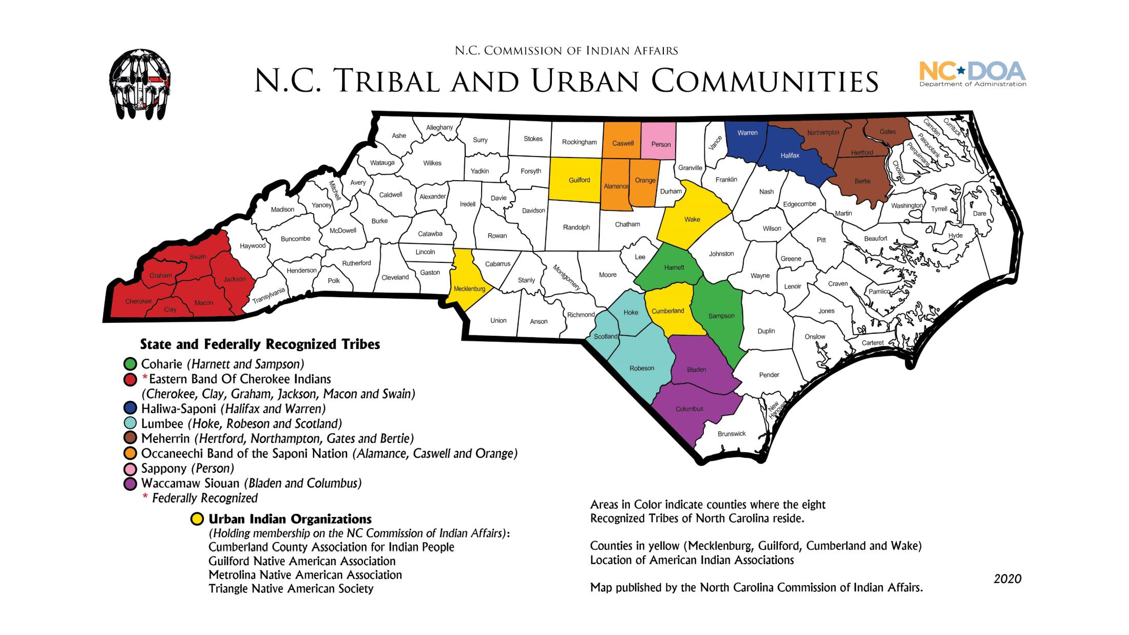 Raleigh tribal and urban map