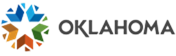 Title: State of Oklahoma logo - Description: Multi-color chevron pinwheel with the word Oklahoma to the right. 