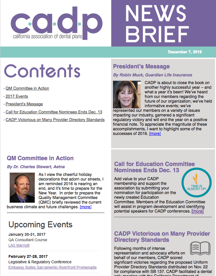 December 2016 Newsletter