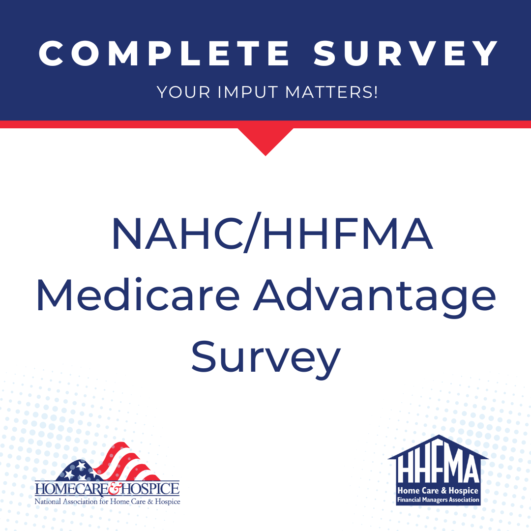 NAHC and HHFMA logos with a Medicare Advantage Survey Image