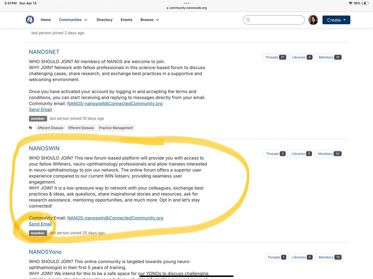Once you are a member of a community, it will be grey