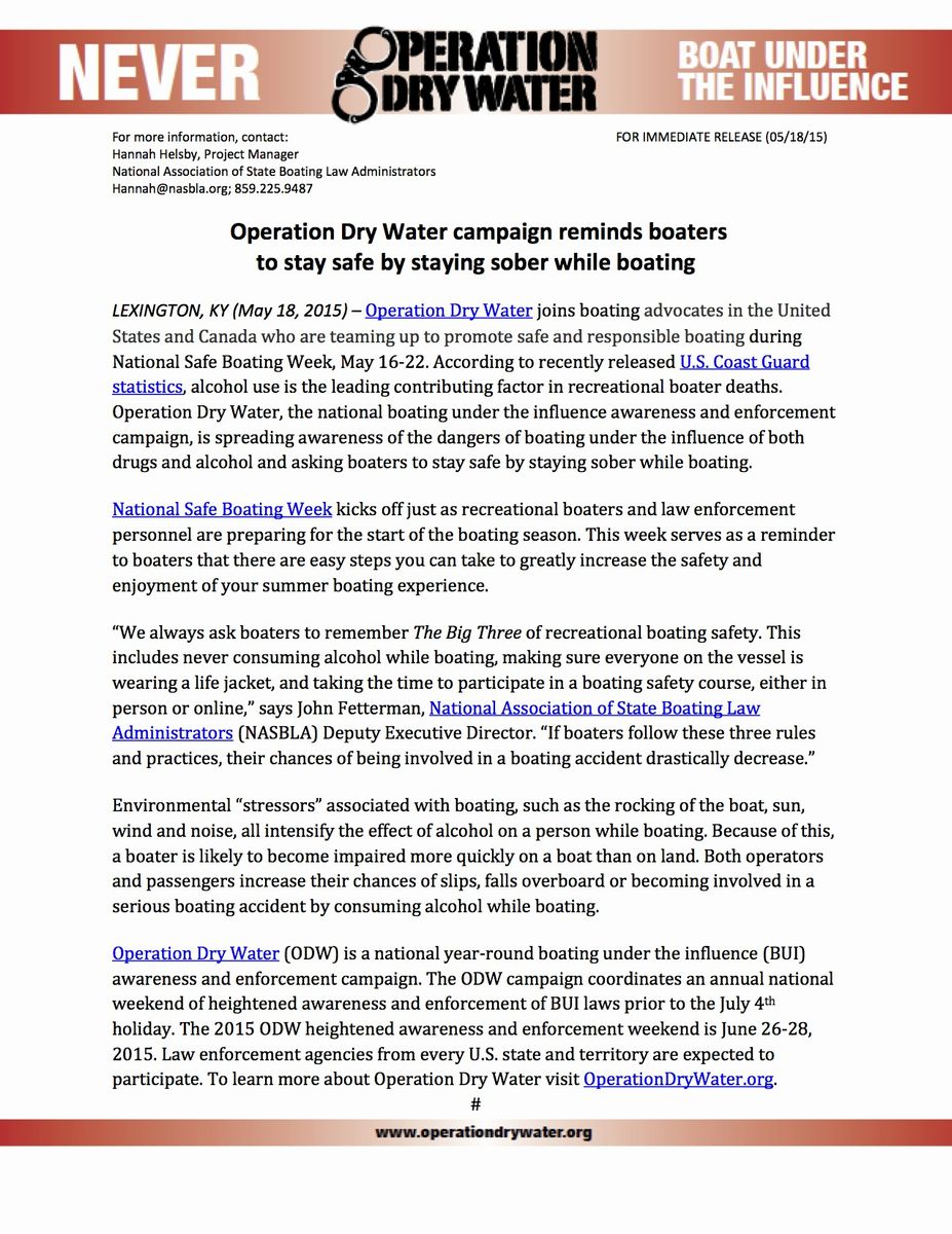 ODW 2015 Safe Boat Week 