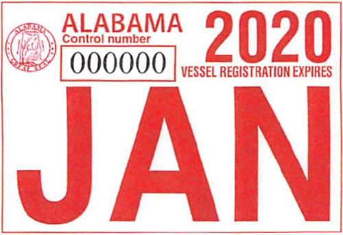 Alabama State Watercraft Decal