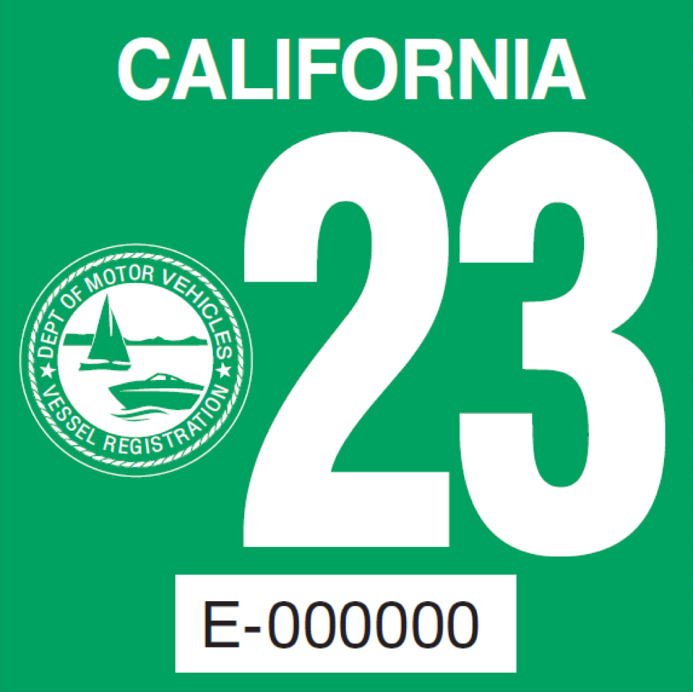 California State Watercraft Decal