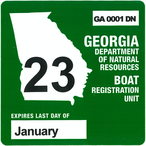 Georgia State Watercraft Decal