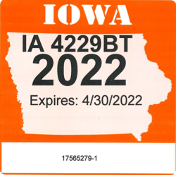 Iowa State Watercraft Decal
