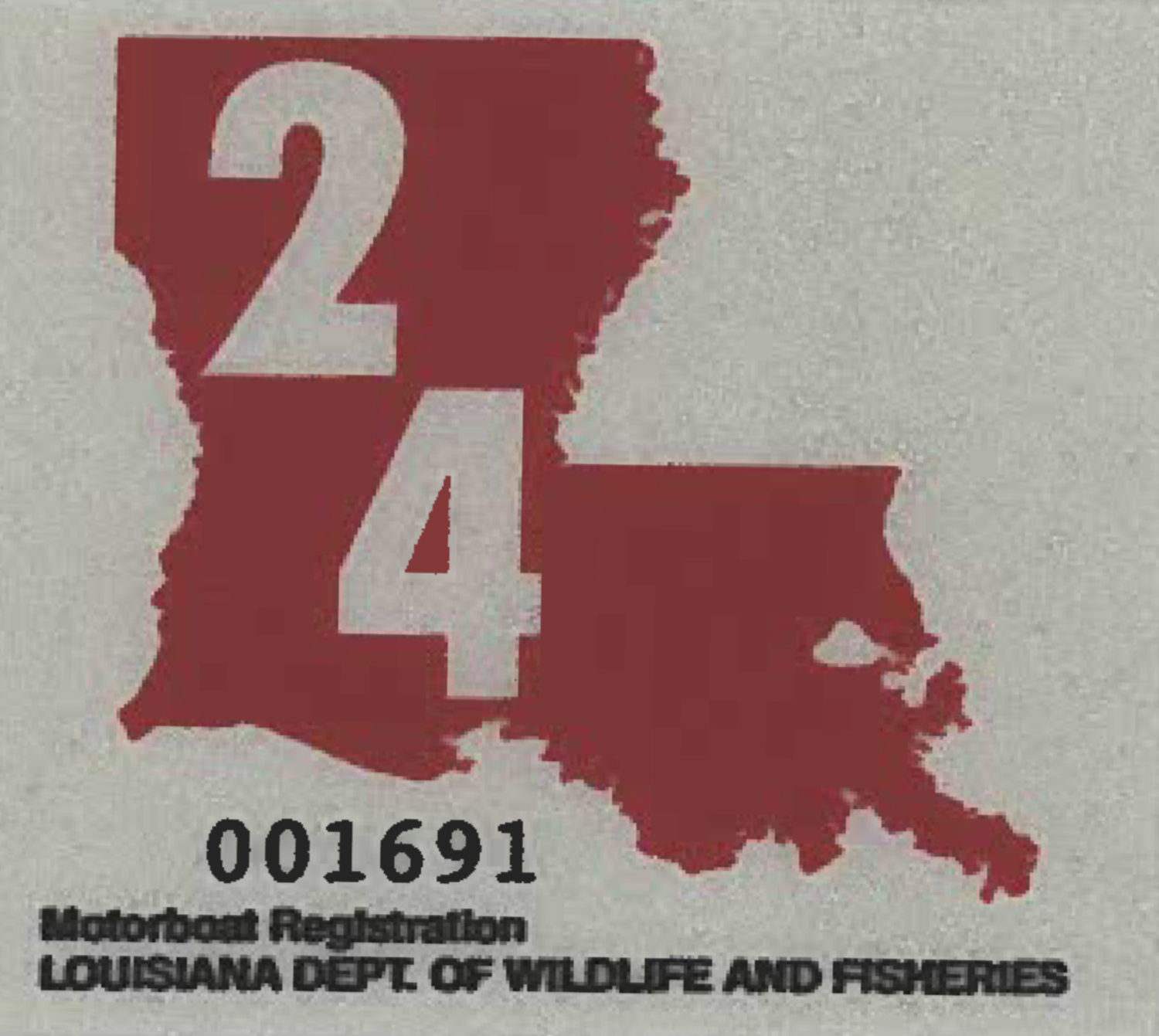 Louisiana State Watercraft Decal