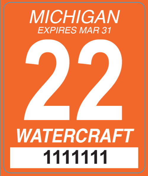 Michigan State Watercraft Decal