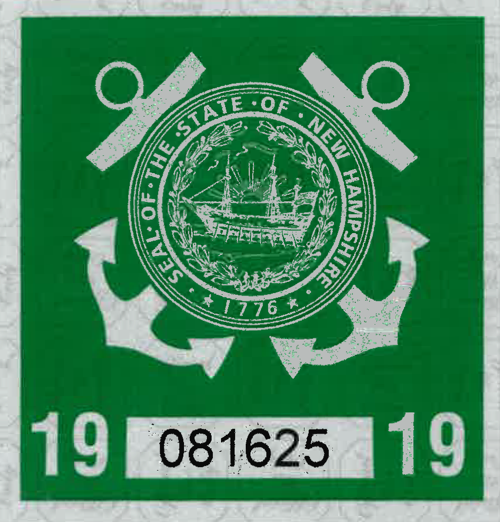 New Hampshire State Watercraft Decal