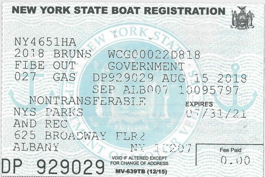 NY Registration Card