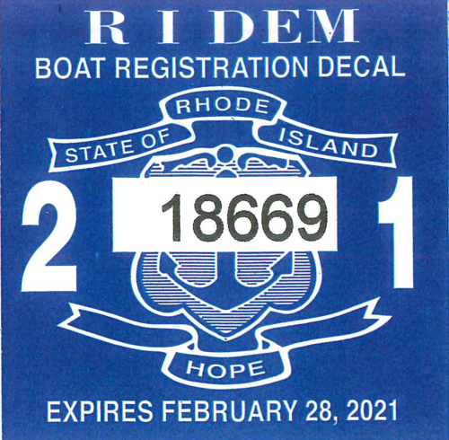Rhode Island State Watercraft Decal