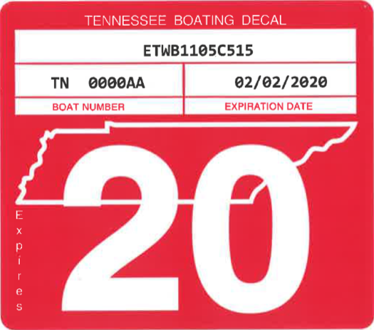 Tennessee State Watercraft Decal