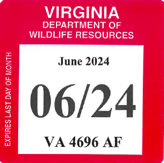 Virginia State Watercraft Decal