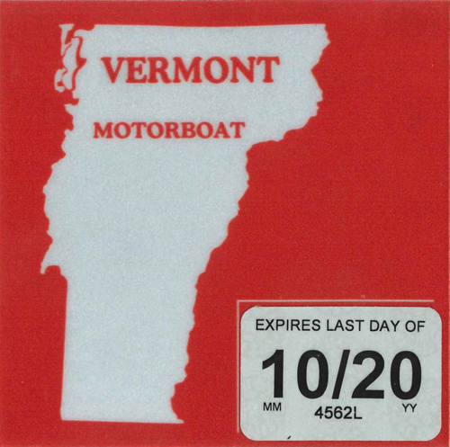 Vermont State Watercraft Decal