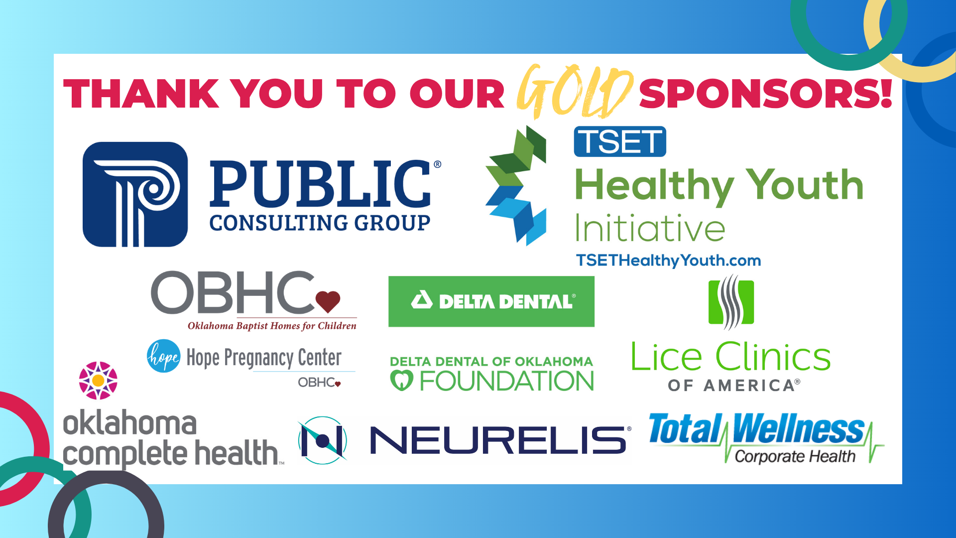 Thank You To Our Gold Sponsors